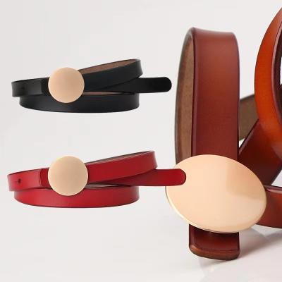 China New Korean version thin all-match popular women's belt leather ladies dress small decoration tied belt for sale