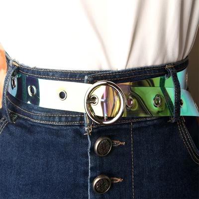 China Fashion. Korean version plastic colored transparent eye belt colorful women's belt all-match gas buckle student jeans belt round dress decorative belt for sale