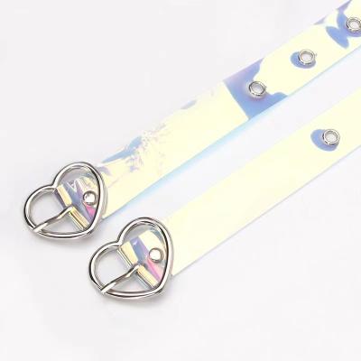 China Fashion. Fashion All-match Peach Heart Buckle Decorative Belts Korean Style Girls' Belts Hot Selling Women's Belts Colorful Belt for sale