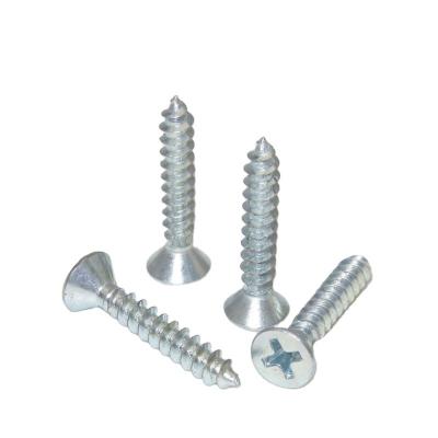 China Cross Recessed Hot Sales Countersunk Zinc Tapping Screws For Steel Plate for sale