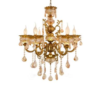 China Large Quality Modern European Gold Size Traditional Crystal Chandelier For Hotel Project for sale