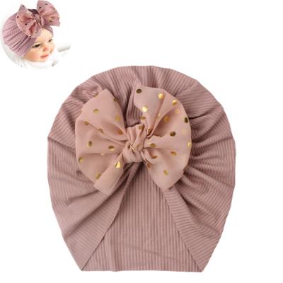 China 2021 Hot Sale Baby Headwear Unisex Dobby Headbands Threaded Bow For Children's Hat Sleeve Cap Turban Hats for sale