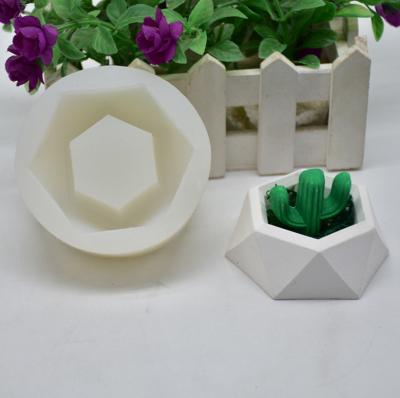 China Viable Plant Flower Pot Mold Cement Planter Silicone Direct Succulent Mold for sale