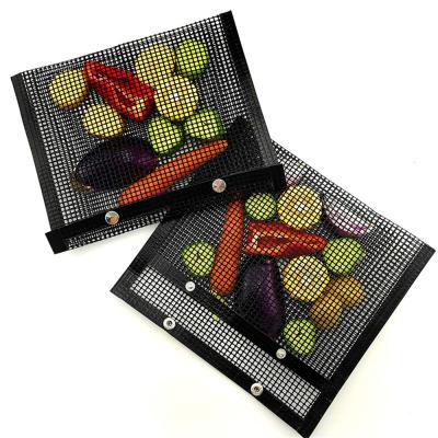 China Dustproof High Temperature Resistance PTFE Bag Reusable Non-Stick Cooking Grilling Grill Mesh Bag for sale