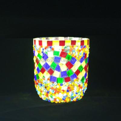 China European and American ECO-frendly Handmade Candle Container Candle Glass Mosaic Jar for sale