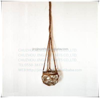 China Eco - Friendly Wall Hanging Candle Holder With Braided Jute for sale