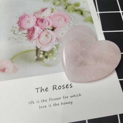 China New Arrival 3D Heart Shape Pink Guasha Whitening Scraping Natural Stone Gua Sha Rose Quartz Face Jade Massage Tool for sale