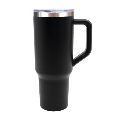 China Hot Sale 40oz PORTABLE Stainless Steel Coffee Mug Insulated Tumbler Cups With Lid And Straw Inner Steel Outer Plastic for sale