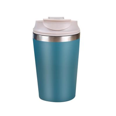 China 304 Stainless Steel 450MLDouble Disposable Coffee Thermos Mug With Case Car Vacuum Flask Non-Slip Travel Insulated Bottle for sale