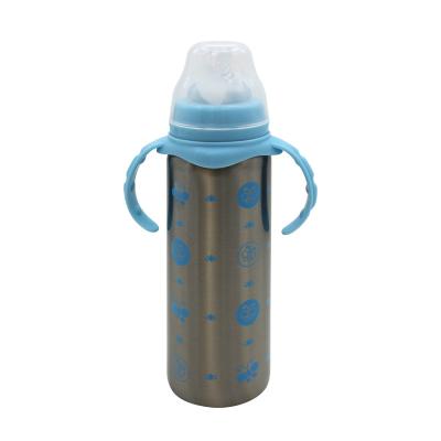 China Food Grade 8oz Stainless Steel Baby Milk Water Bottle PORTABLE Insulated Thermos Baby Sippy Cup With Handle Christmas Gift for sale