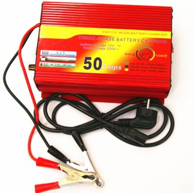 China Car / DC 12V Outdoor Portable Car Battery Charger Charging Battery 50A With Battery Clip for sale