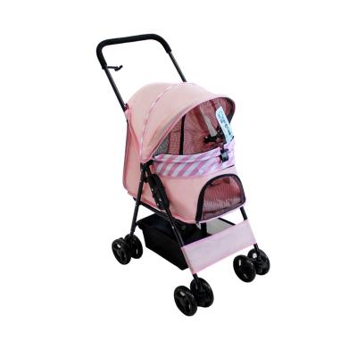 China Detachable Stored Dogs Pet Stroller Dog Carrier Black And Pink ANIMAL for sale