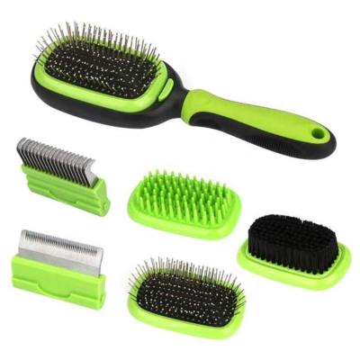 China Viable 5 in 1 Pet Grooming Kit Dual Side Pet Grooming Kit Brush Dog Deshedding Tool Dematting Comb Brush for sale