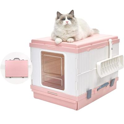 China Self-cleaning Dog Toilet Sandbox Cat Foldable Litter Tray Big Closed Viable Toilet Box Self-Cleaning Indoor Rabbit for sale