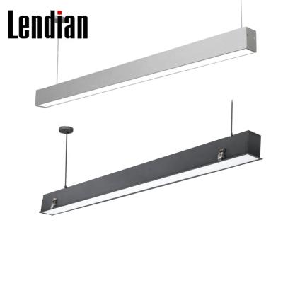 China Factory New Modern Design Cheap Price Black Remote Control Led Hanging Nordic Modern Linear Pendant Light for sale