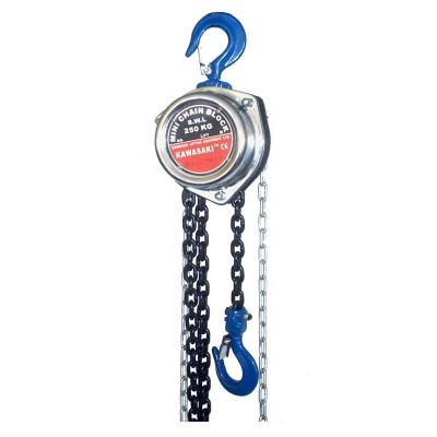 China hot sale 250kg small type manual chain pulley block chain block Kawasaki brand use G80 chain 0.25ton for sale