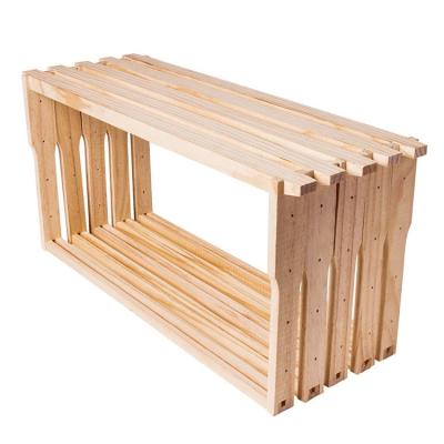 China Beekeeping Pine Woode Box Frame Beehive Frame Unassembled flat pack wood grooved deep bee hive frame for sale