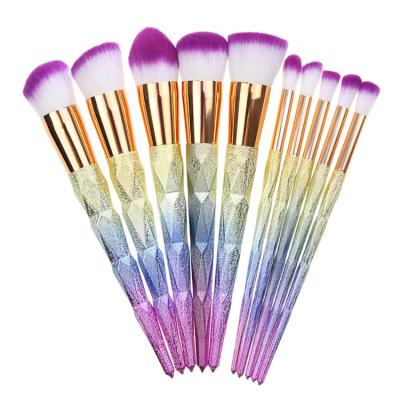 China Angular Blush Chinese Factory Wholesale Private Label Colorful Makeup Brush Set for sale