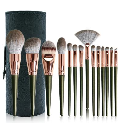 China Chinese individual green spot brush factory price makeup brush set with custom logo for sale