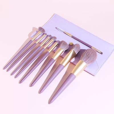 China High Quality Purple 9pcs Makeup Smudge Brush Pro Brushes Vegan Face Cosmetic Tool Foundation Powder Makeup Brushes Wholesale for sale