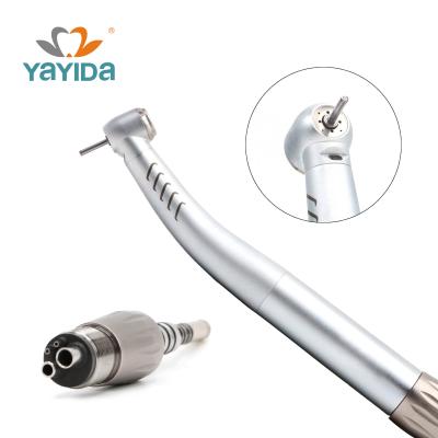 China Dental Metal Fiber Handpiece LED Dental Turbine 4 Waterjet Quick Coupling High Speed ​​Handpiece for sale