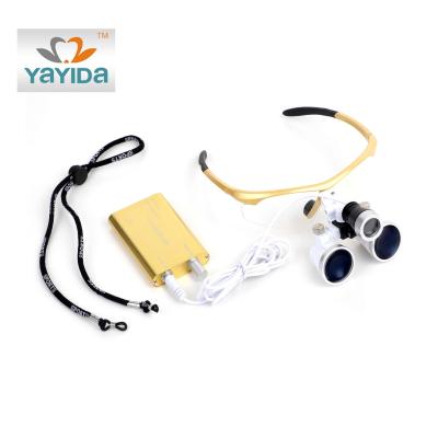 China Colorful Headlight 2.5/3.5X Magnification Adult Dental Binocular Led Medical Surgical Loupes for sale