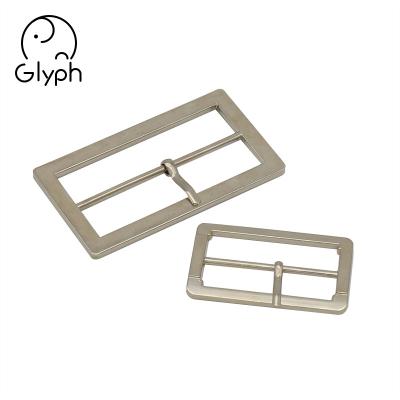 China Large Metal Center Washable Single Silver Bar Buckle 60mm Custom Belt Buckle for sale