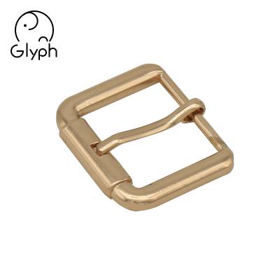 China Fashion Men Gold Metal Heel Bar Pin Buckle 26mm Washable Belt Buckle For Handbags for sale