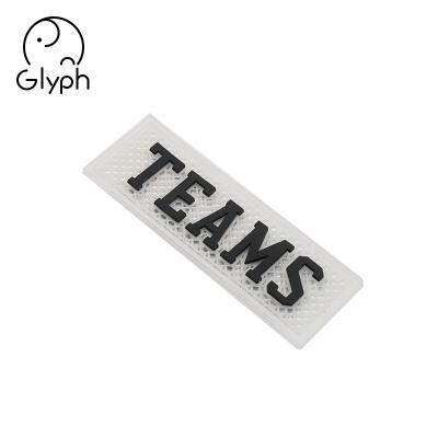 China Sustainable Custom Garment 3d Embossed Rubber Labels / Logo PVC Patches For Apparel for sale