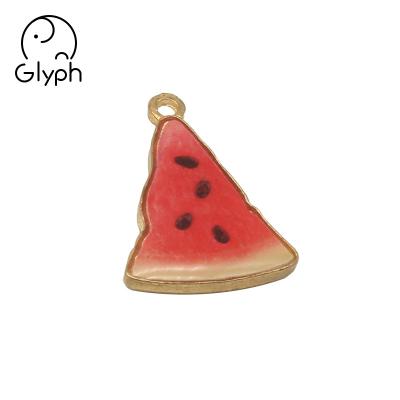 China Custom Zinc Alloy Eco-friendly Gold Watermelon Fruit Shaped Jewelry Charms Bracelets Pendants Tags for sale