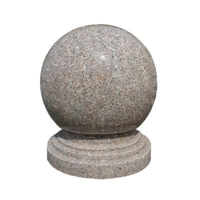 China Modern Stone Bollard Around Ball Road Block Granite Stone Pier Stop Car Stone Stop Car for sale