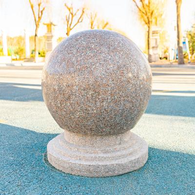 China Modern Natural Stone Ball Car Parking Stone Roadblock Stone Ball for sale