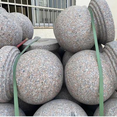 China Beautiful Texture Granite Road Ball Barrier Modern Car Parking Stone Car Stop Stone for sale