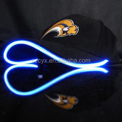 China Character LED Lighted Christmas Sporty Black Hat Travel Party Sports Cloth Unisex Baseball Cap for sale