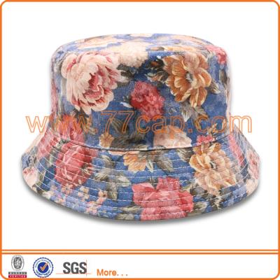 China COMMON High Quality Bucket Hat Floral Pattern Designer Printed Custom Bucket Hat for sale