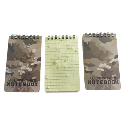 China 100% Eco-Friendly Custom Design 3*5 Inch All Weather Waterproof Tactical CAMOUFLAGE Notebook for sale