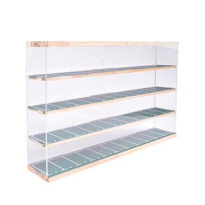 China Diecast Toy 1: 64 Alloy Car Model Toy Storage Dust Proof Display Cabinet Acrylic Solid Wood Parking Scene for sale