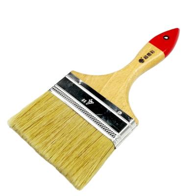 China Pure White Bristle Stainless Iron Paint Brush for sale