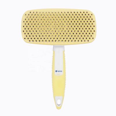 China Durable Strong Elastic Nylon Cats Brush Dogs Comb Double Pin Brush Pet Grooming Tool for sale