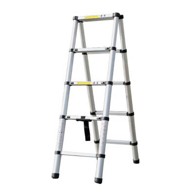 China Folding ladders household aluminum telescopic herringbone lifting ladder portable double-sided construction aluminum ladder folding ladder for sale