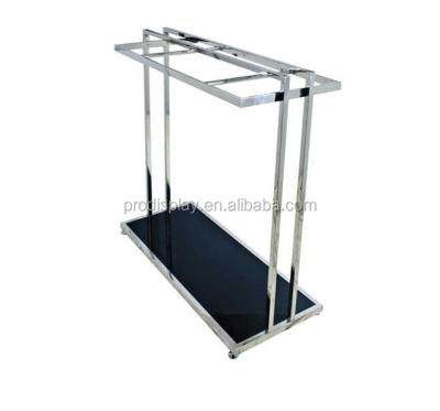 China Corrosion Protection Factory Garment Store Direct Stainless Steel Clothes Show Racks Showroom Display Racks for sale