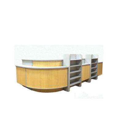 China Corner Retailer Shops Wood Cashier Convenience Store Supermarket Checkout Counter Supermarket Checkout Counter for sale