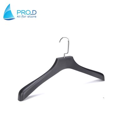 China High Quality Eco-friendly Plastic Black Hanger Home Clothes Customized Logo Hanger for sale