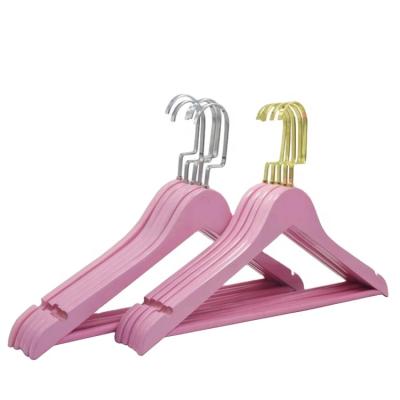 China Durable Clothing Store Rose Display Hanger Available With Wooden Grooves And Non-Slip Strips Hanger for sale