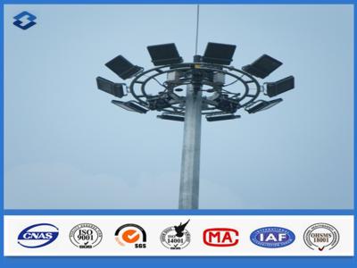 China Hoher Mast des Stahlplattenmaterials führte Lichtmast, ASTMA 123/en Standardflutlichtpfosten /mast ISO 1461 zu verkaufen