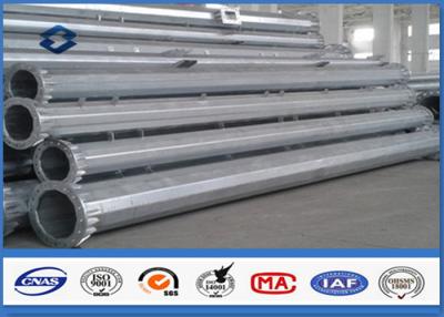 China Galvanized tubular steel utility poles , Steel Q345  High Voltage high mast pole for sale