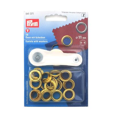 China Prym Wholesale 541373 Nickel Free Grommets Brass Grommets With Gaskets 14mm Pack Of 10 For Laces And Crafts for sale