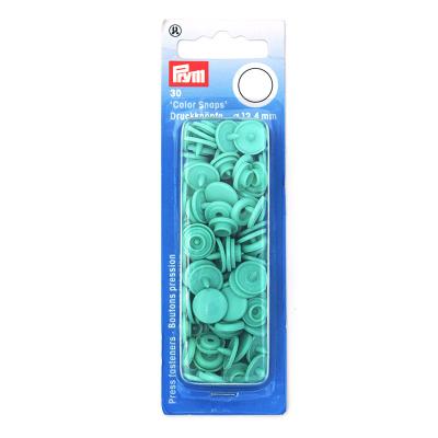 China Prym Garment Accessories Nickel Free Snaps Plastic Turquoise Color Snaps Non-sewing Press Stud for sale