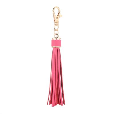 China Promotion Gift New Style Different Color PU Tassel DIY Main Chain Tassel Bag Common Leather Accessories for sale