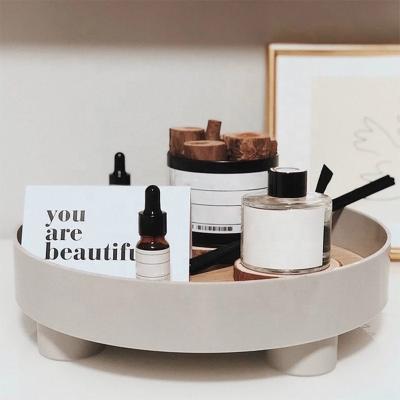 China Nordic Simple Round Dish Teapot Storage Sundries Storage Makeup Desk Organizer Living Room Bedroom Jewelry Nordic Viable Display for sale